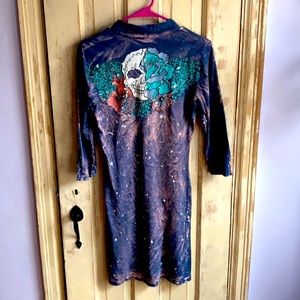 Grail USA Dress skull art 100% cotton Sz s